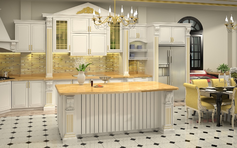 20+ Mẫu thiết kế nội thất cho phòng bếp tân cổ điển đẹp đẳng cấp