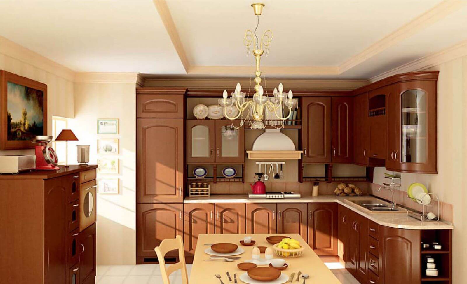 Nét nổi bật của thiết kế nội thất phòng bếp tân cổ điển