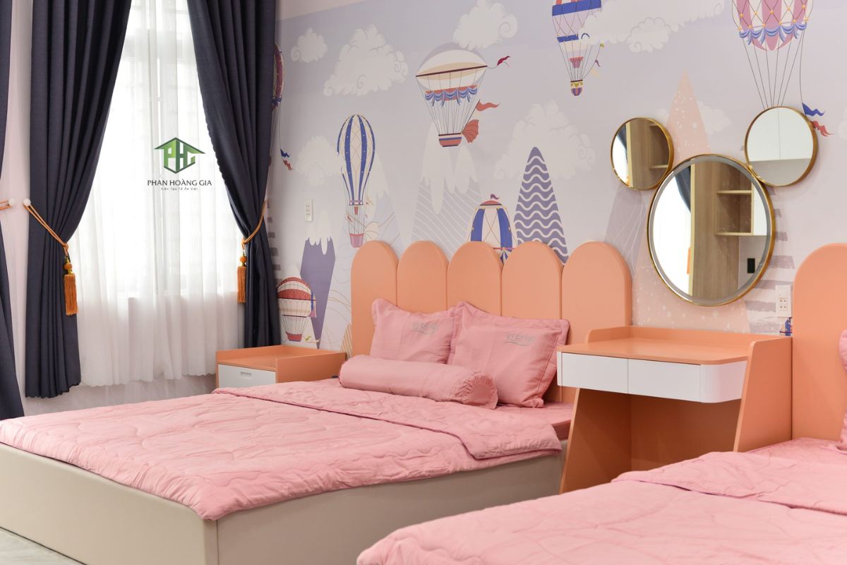 Thiết kế nội thất phòng ngủ 2 bé nhà phố Bình Phước