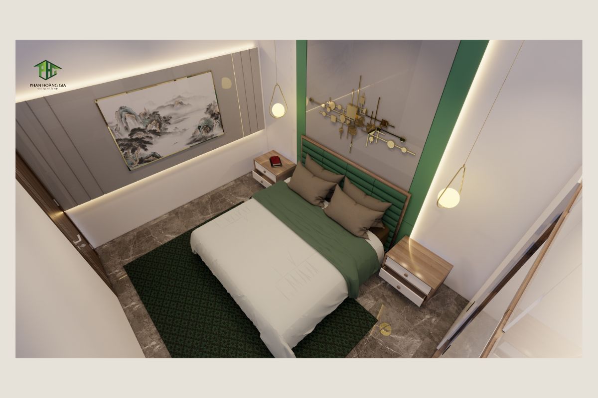 Không gian phòng ngủ nội thất nhà phố Bình Phước
