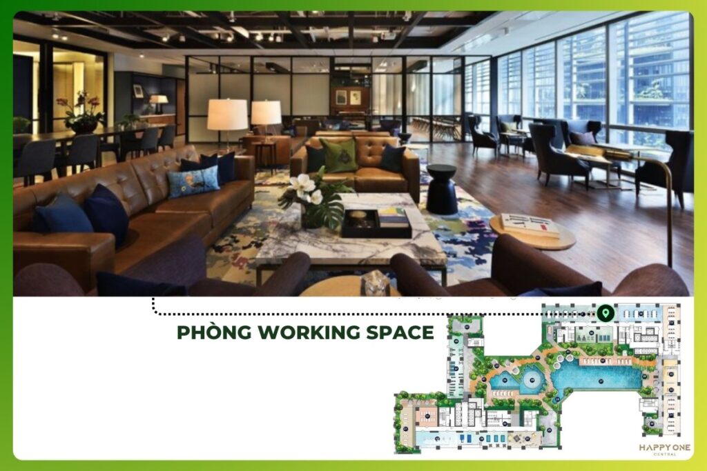 Phòng Working Space tầng 1 của Happy One Central