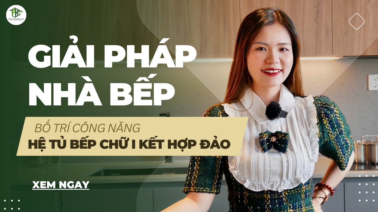 Video Thiết kế nội thất bếp chữ I kết hợp đảo