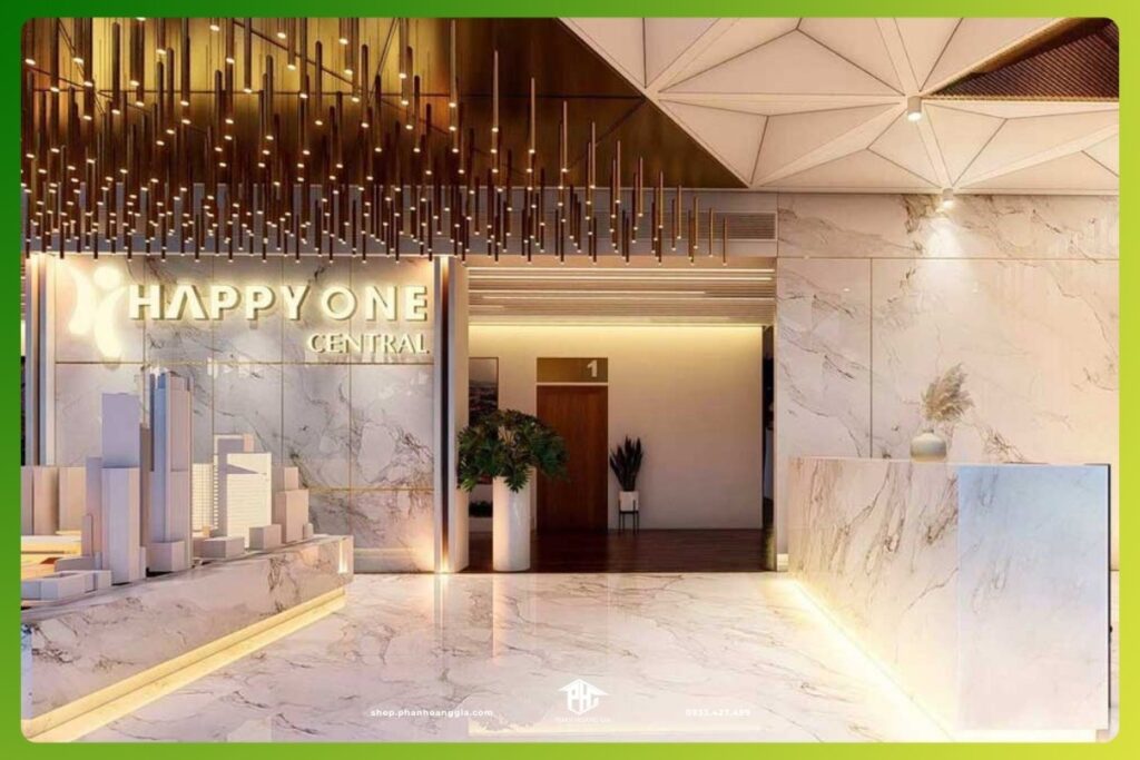 Lối vào thang máy khu vực sảnh dự án Happy One Central