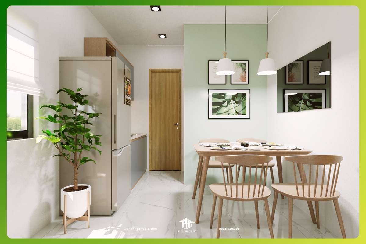 Thiết kế nội thất chung cư nhỏ không gian xanh