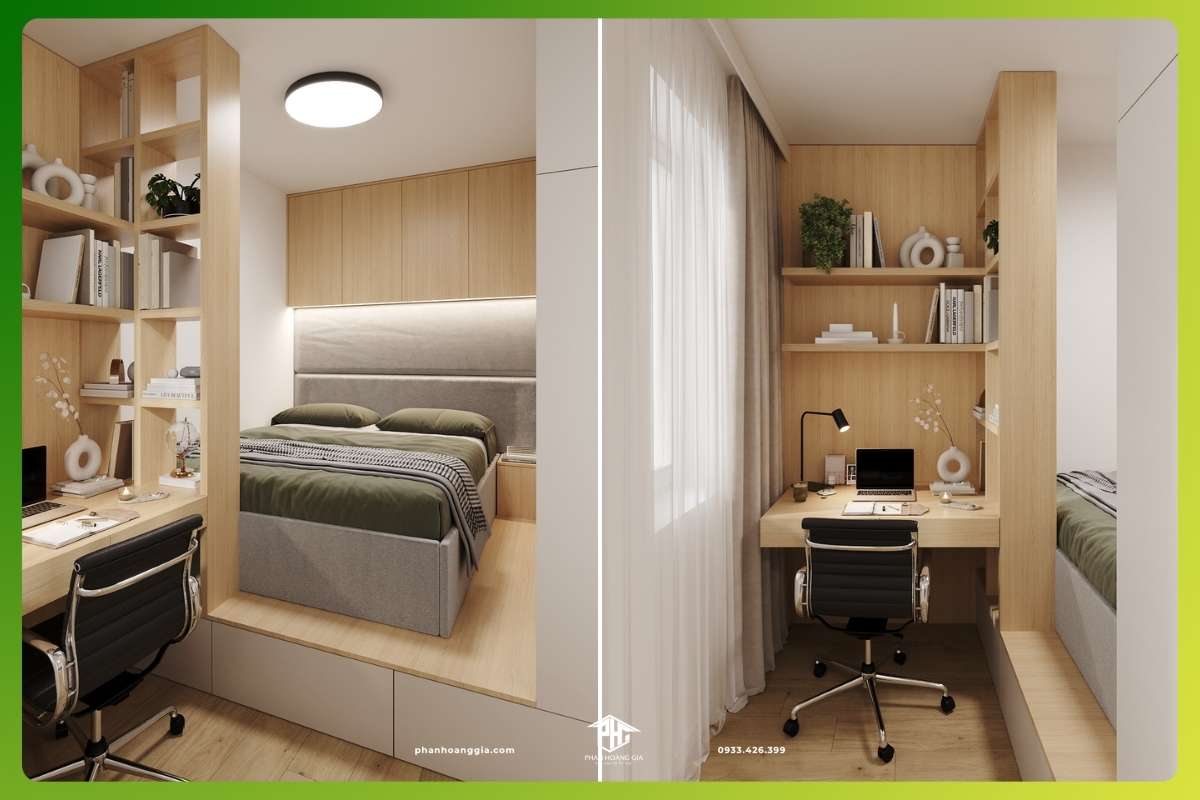 Phòng ngủ chung cư nhỏ đơn giản