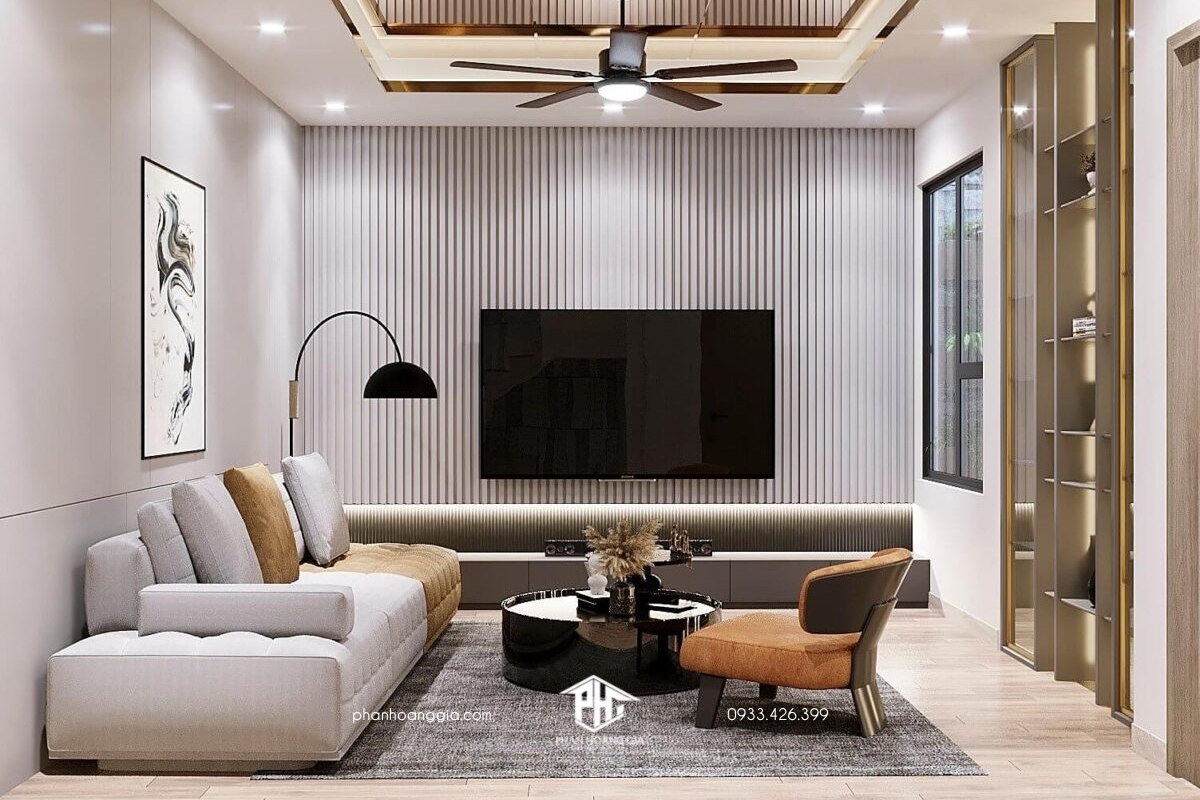 Gợi ý thông minh cho kệ trang trí phòng khách tận dụng không gian tối đa -  Thi công nội thất uy tín ở Hà Tĩnh- Nội thất F.Home Hà Tĩnh