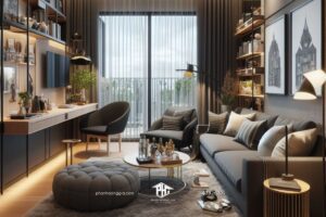 phòng khách nhà ống diện tích nhỏ và nét đẹp tự nhiên