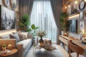 phòng khách nhà ống diện tích nhỏ mang đến sự ấm áp