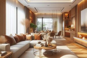 Phòng khách nhà phố đẹp là nơi tận hưởng những khoảnh khắc ấm cúng