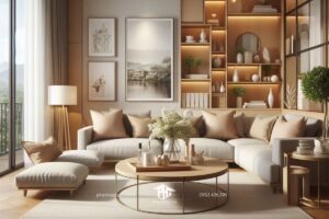 Phòng khách nhà phố hiện đại đơn giản hóa cuộc sống