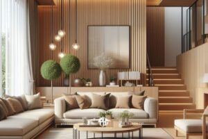 Phòng khách nhà phố hiện đại đơn giản và tiện nghi