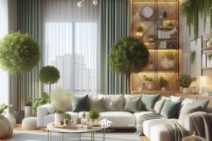 Phòng khách nhà phố và cây xanh kết hợp làm thay đổi tâm trạng