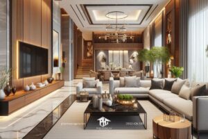 kiến trúc đương đại độc đáo: phòng khách biệt thự hiện đại và sự hòa quyện của thiết kế