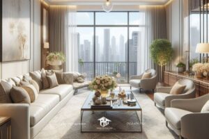 Mở cửa sổ tâm hồn: Nội thất phòng khách tinh tế cho không gian thoải mái 2 phòng ngủ