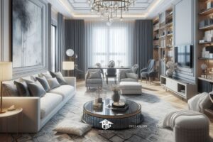 Phòng khách căn hộ tân cổ điển là quốc tế hóa phong cách sống