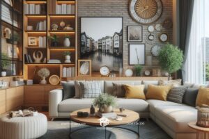 Phòng Khách Nhà Ống Hiện Đại Như Một Bức Tranh Sống