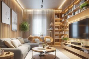 phòng khách nhà ống hiện đại đơn giản tạo nên không gian sống thoải mái