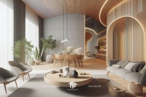 phòng khách nhà ống hiện đại là ngôi nhà của sự thuần khiết