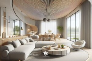 phòng khách nhà ống hiện đại mang lại cảm giác mở rộng