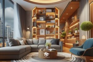 Phòng khách nhà ống tiện nghi là điểm tựa của cuộc sống hiện đại