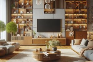 Phòng khách nhà ống tiện nghi và sự hòa mình vào tiện ích tiên tiến