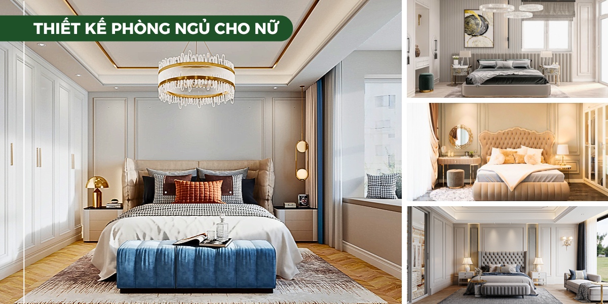 Thiết kế phòng ngủ đẹp cho nữ