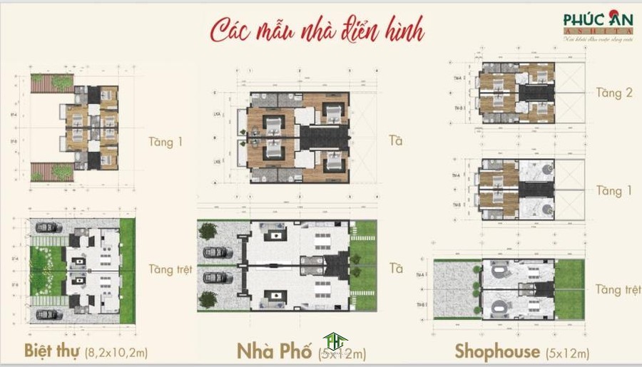 Mặt bằng nhà phố Phúc An Ashita