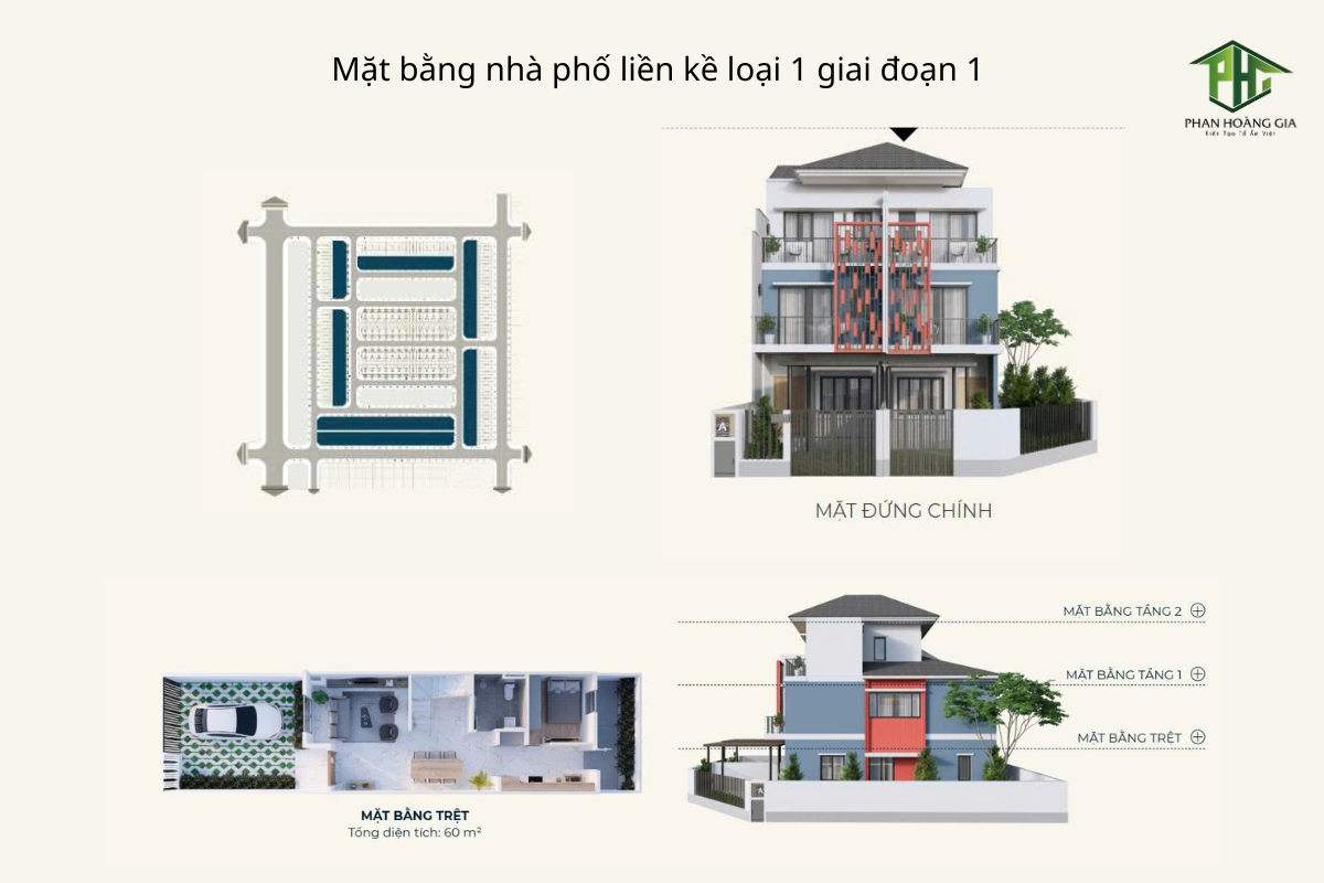 Mặt bằng thiết kế tại các phân khu trong khu đô thị Sun Casa