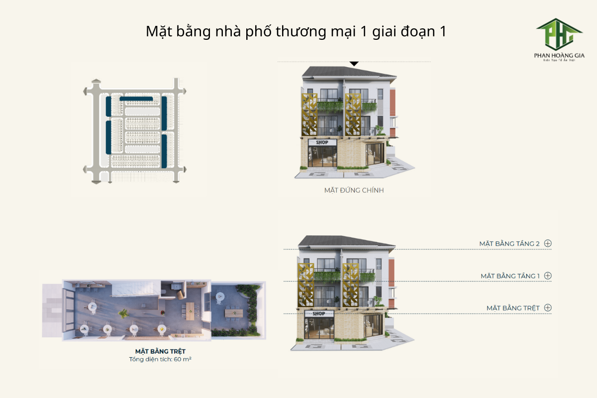 Mặt bằng thiết kế tại các phân khu trong khu đô thị Sun Casa