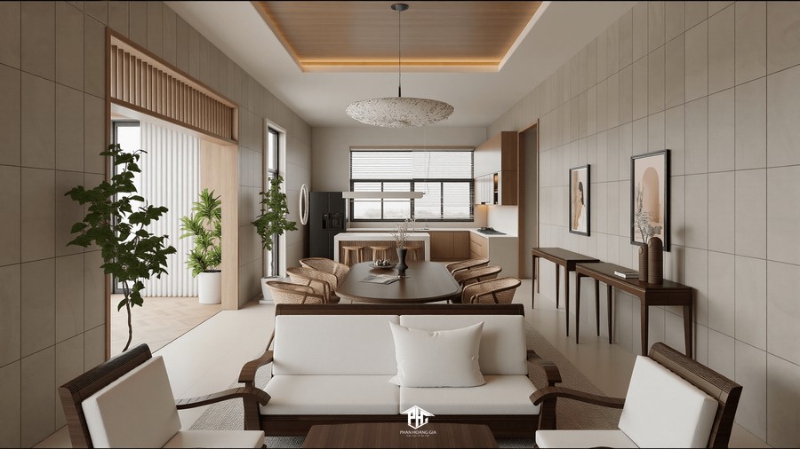 Thiết kế phong cách tối giản, tối ưu hóa công năng cho nhà phố Bình Dương EcoLakes Mỹ Phước